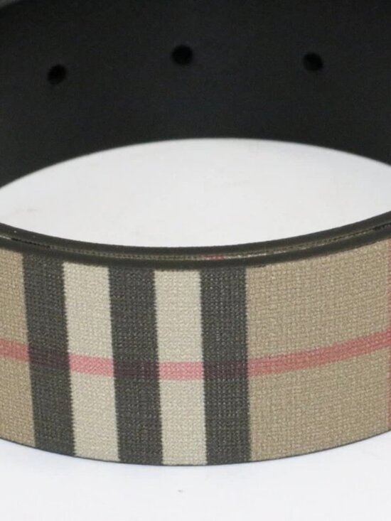 Burberry Men\'s Check Belt in Archive Beige ITGIOLIN681MP 32/80 - Beige/Black main image 11